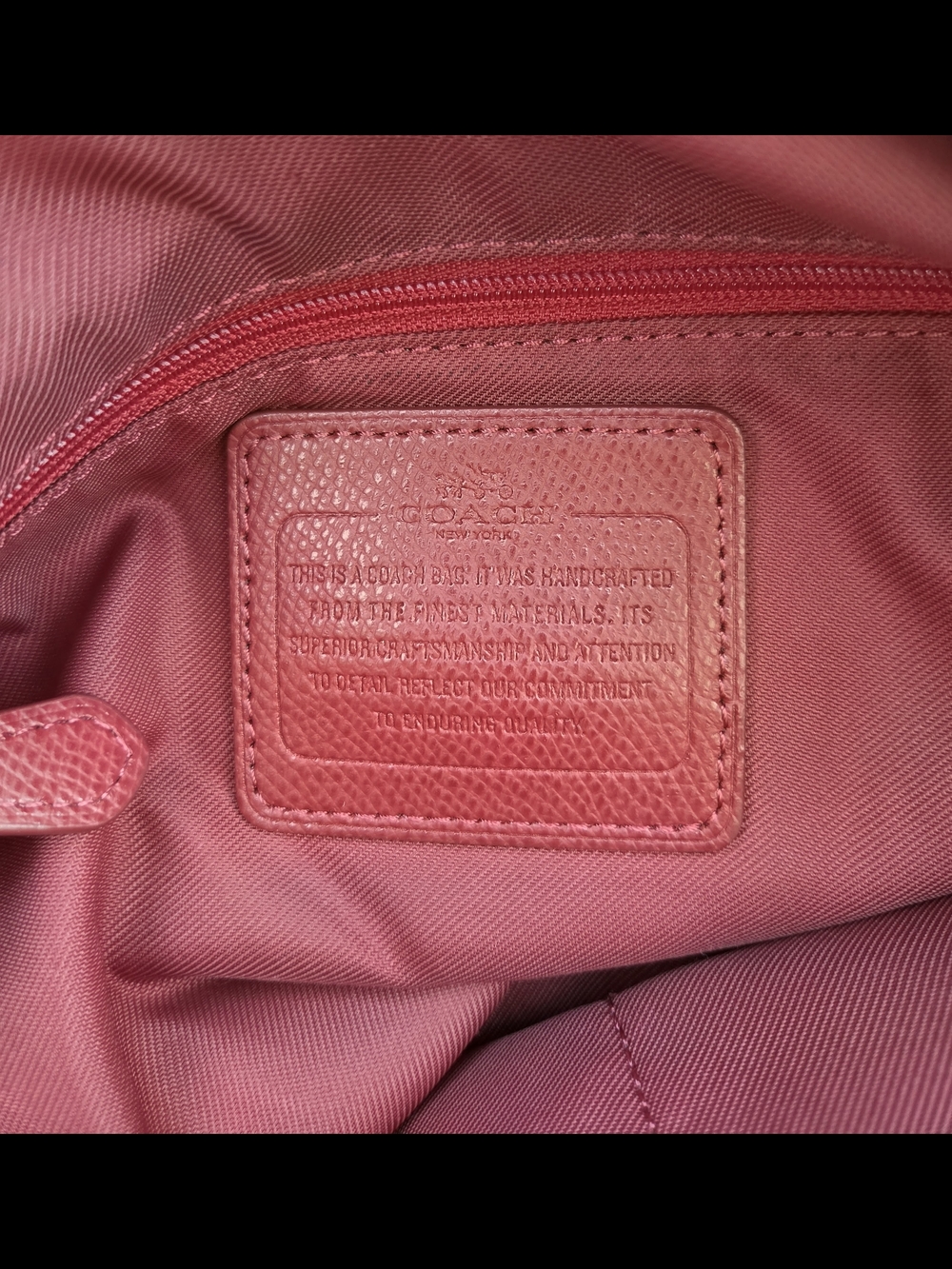 Coach Red Taylor Nylon Zip Tote with Silver Hardware - Picture 10 of 12